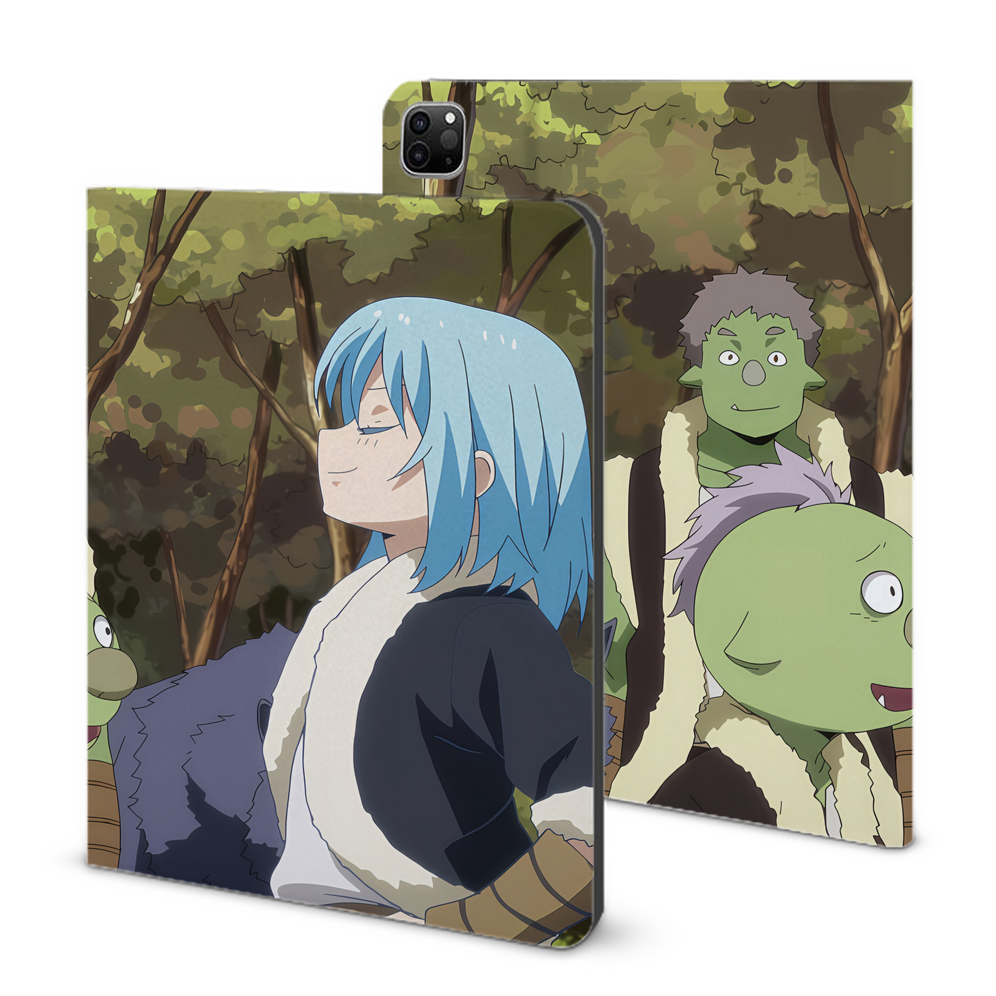 （画像用） 転スラ Regarding Reincarnated to Slime IPad ケース ブック型 PUレザー TPU 耐衝撃 軽量 薄型 ペン収納なし 全面保護 IPad 各モデル対応
